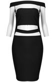 Black Cut Out Off The Shoulder Bandeau Dress 