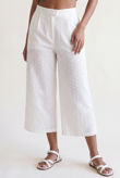 White Cropped Anglaise Trouser  