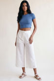 White Cropped Anglaise Trouser  