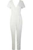 White Cross Over Back Cut Out Jumpsuit