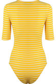 Yellow Stripe Half Sleeves Bodysuits