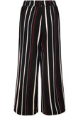 Black Elasticated Stripe Wide Leg Trouser
