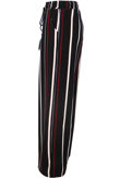 Black Elasticated Stripe Wide Leg Trouser