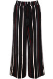 Black Elasticated Stripe Wide Leg Trouser