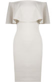 Off The Shoulder Frill Bodycon Dress In White