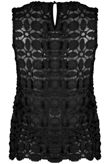 Black Crochet Mesh Insert Sleeveless Top