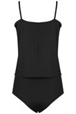 Black Dual Layer Cami Strap Bodysuit