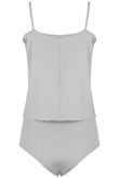 Grey Dual Layer Cami Strap Bodysuit