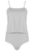 Grey Dual Layer Cami Strap Bodysuit