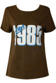 Khaki Super Soft Cotton Slogan T-Shirt