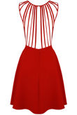 Red Strappy Back Skater Dress
