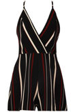 Black Stripe Cami Cross Back Playsuit
