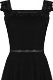 Black Floral Lace Textured Day Dress