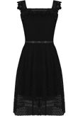 Black Floral Lace Textured Day Dress