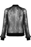 Black Sheer Lace Bomber Jackets