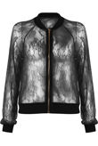 Black Sheer Lace Bomber Jackets