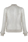 White Sheer Lace Bomber Jackets
