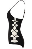 Black Lattice Exposed Sides Bodysuit