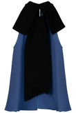Royal Blue Chiffon Split Back Knot Tie Top