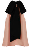 Pink Chiffon Split Back Knot Tie Top