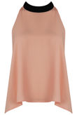 Rose Chiffon Split Back Knot Tie Top 