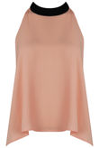 Pink Chiffon Split Back Knot Tie Top