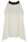 White Chiffon Split Back Knot Tie Top