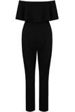 Black off Shoulder Frill Jumpsuit