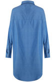 Blue Oversized Dipped Hem Shirt