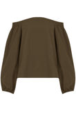 Khaki Off Shoulder Knot Sleeve Blouse