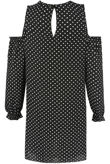 Polka Dot Cold Shoulder Shift Dress