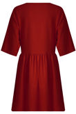 Wine Pleated Oversized Shift Dress
