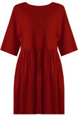 Wine Pleated Oversized Shift Dress