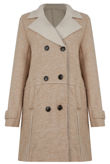  Beige Fleece Lined Overcoat