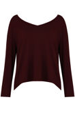 Wine Wide Neck Textured Tops