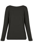 Dark Grey Wide Neck Textured Tops