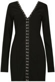 Black Front Hook Up Bodycon Dress