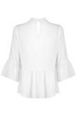 White Crochet Embroidery Bell Sleeve Tops