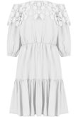 White Crochet Embroidered Shift Dress 