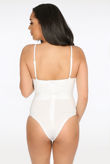 Scallop Edge Crochet Bodysuit In White