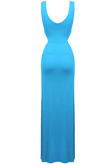 Turquoise Side Cut Out Sleeveless Celebrity Maxi Dress
