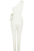 White Side Tie Up One Shoulder Jumpsuit