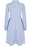 Blue Striped High Low Button Down Shirt