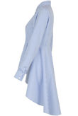 Blue Striped High Low Button Down Shirt