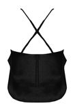 Black Shiny Criss Cross Back Layered Tops