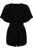 Black Tie Back Floaty Playsuit