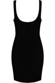 Black Scooped Bodycon Midi Dress