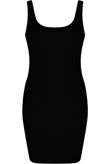 Black Scooped Bodycon Midi Dress