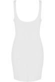White Scooped Bodycon Midi Dress