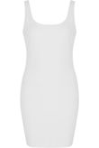 White Scooped Bodycon Midi Dress